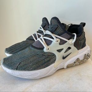 Mens Nike CN1709-001 React Presto Flyknit Multicolor Black Gray Running Shoe